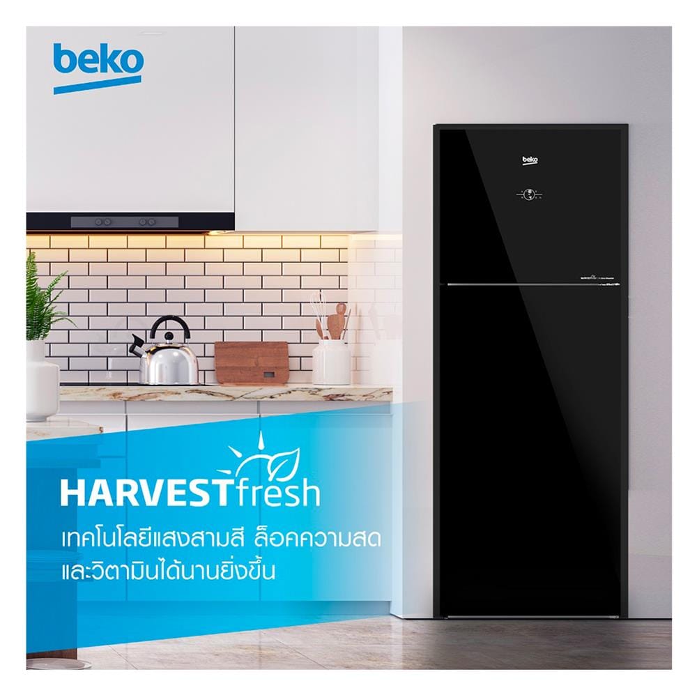 ตู้เย็น 2 ประตู BEKO B5RDNT445E40VZHFSGB 14.3 คิว กระจกดำ