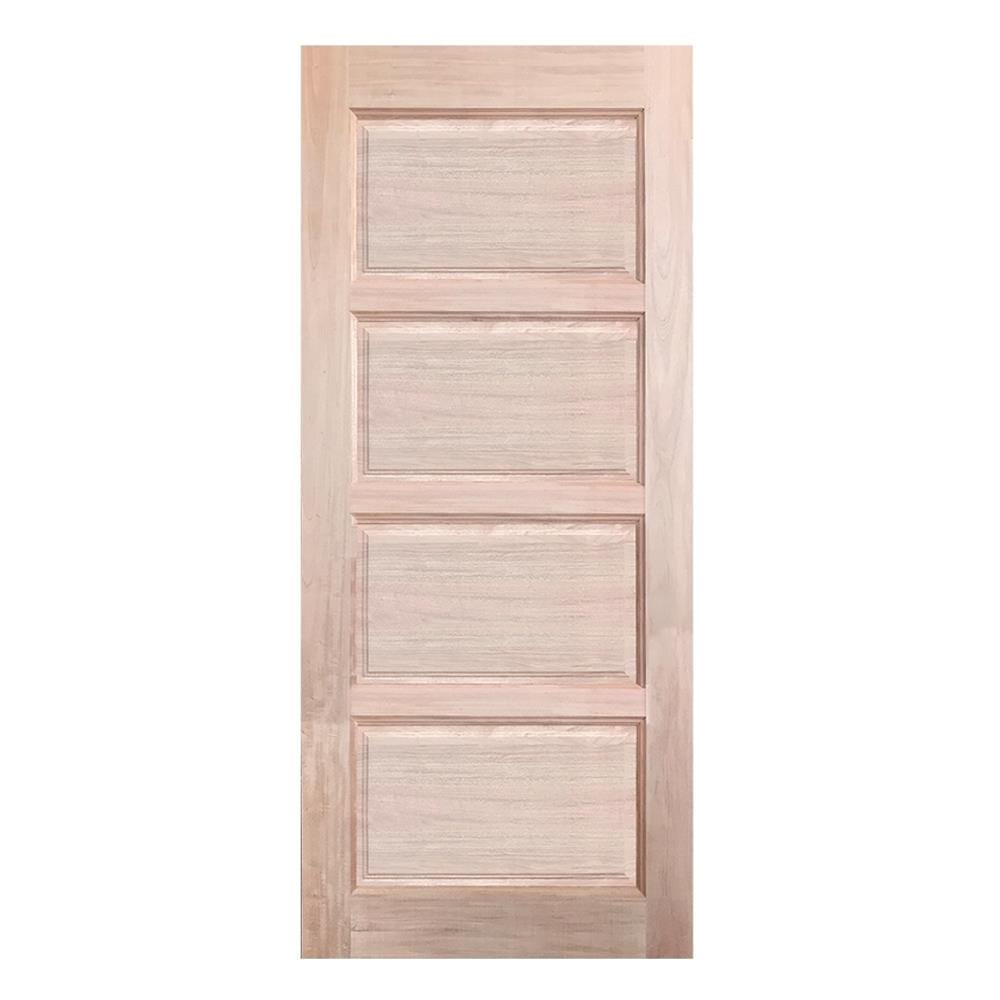 ประตูไม้เนื้อแข็ง N999 NARA-04 100X200 ซม. สีธรรมชาติ ไม่เจาะลูกบิด