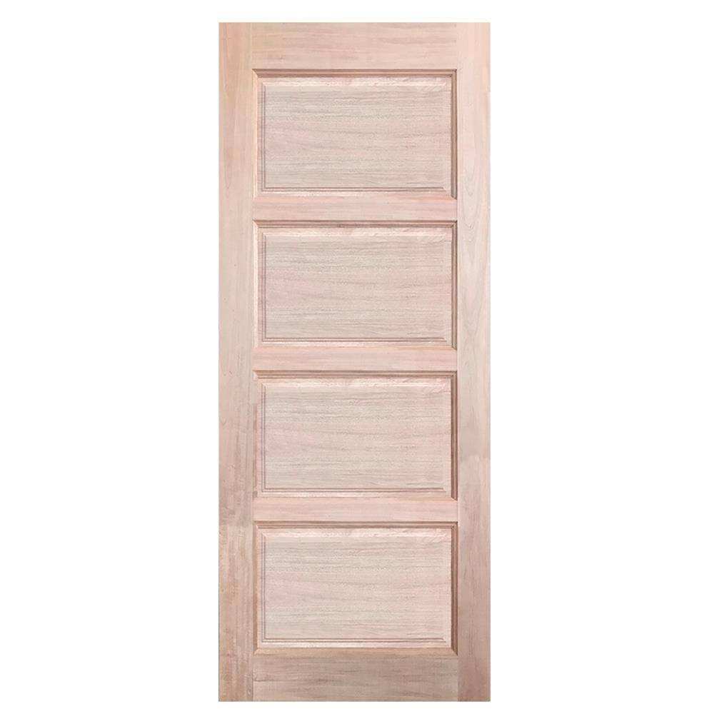 ประตูไม้เนื้อแข็ง N999 NARA-04 80X200 ซม. สีธรรมชาติ ไม่เจาะลูกบิด