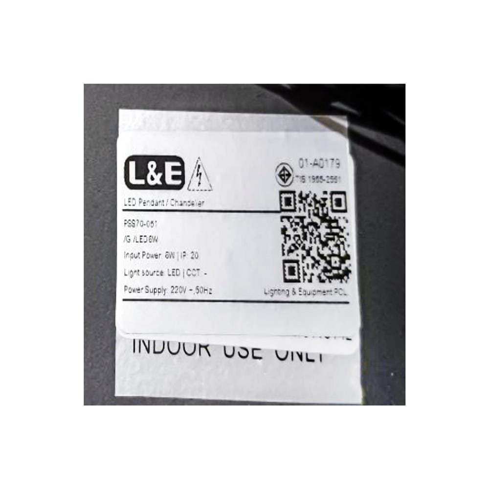 ไฟช่อ LED L&E 01-A0179 6 วัตต์ WARM WHITE สีทอง/ขาว 1 หัว
