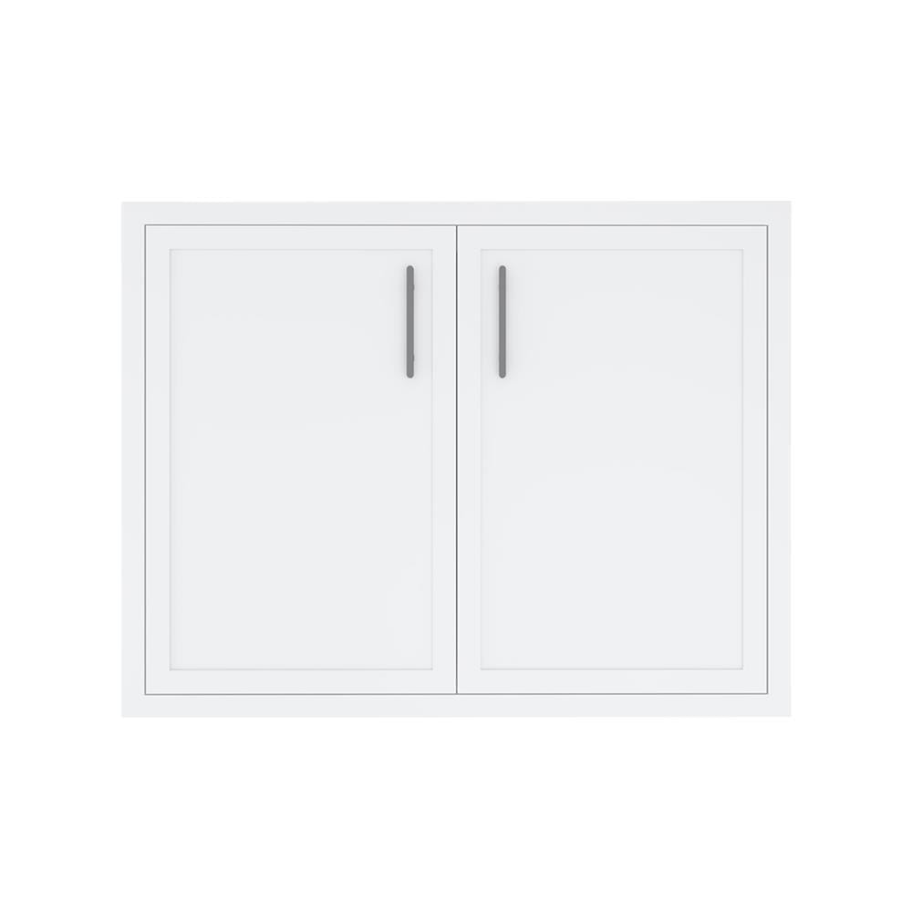 บานใต้เตา MJ SLIM SHAKER 86x56 ซม. สี WHITE PEARL
