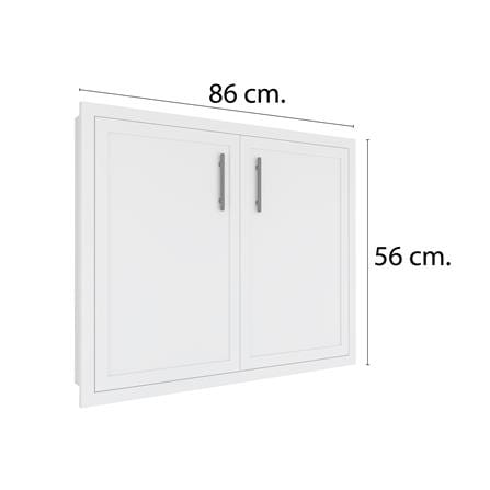 บานใต้เตา MJ SLIM SHAKER 86x56 ซม. สี WHITE PEARL_3