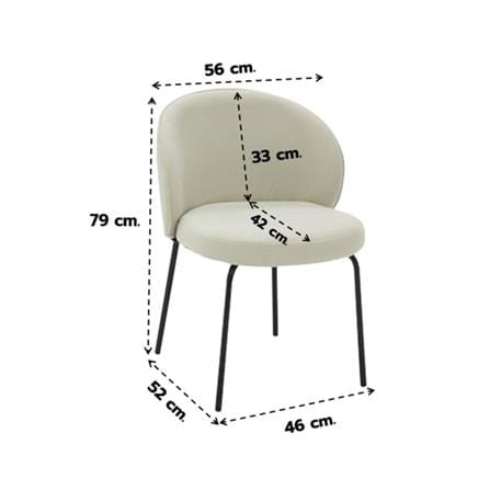 เก้าอี้ทานข้าว SB FURNITURE EINIALA 19224114 สีครีม_5