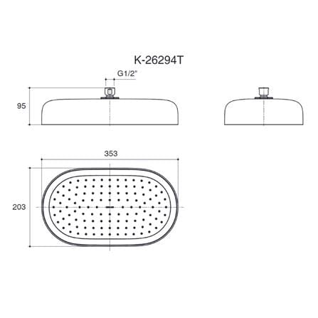 หัวฝักบัวก้านแข็ง KOHLER K-26294T-CP สีโครม_1