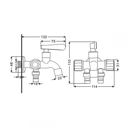 ก๊อกล้างพื้น 3 ทาง RASLAND RA A126-A2233_5
