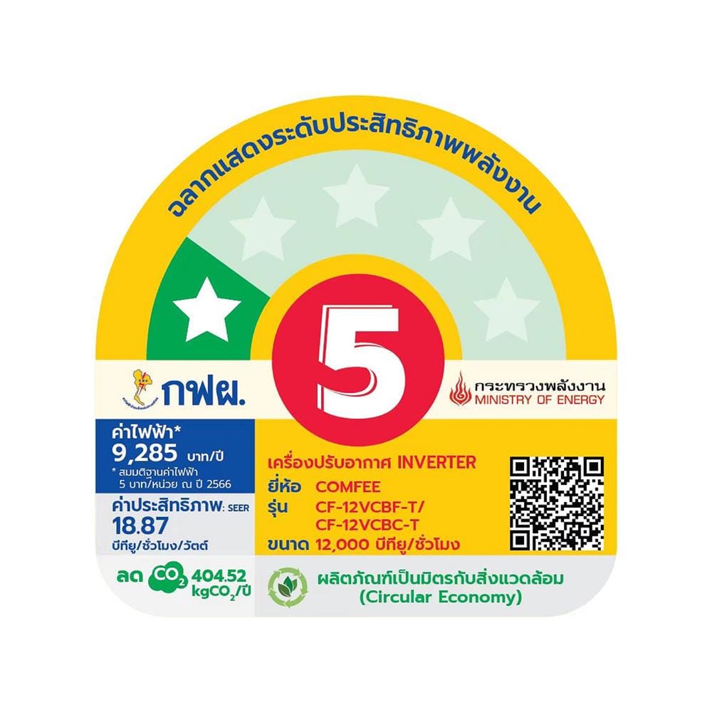 แอร์ผนัง COMFEE CF-12VCBF-T 12000 บีทียู อินเวอร์เตอร์