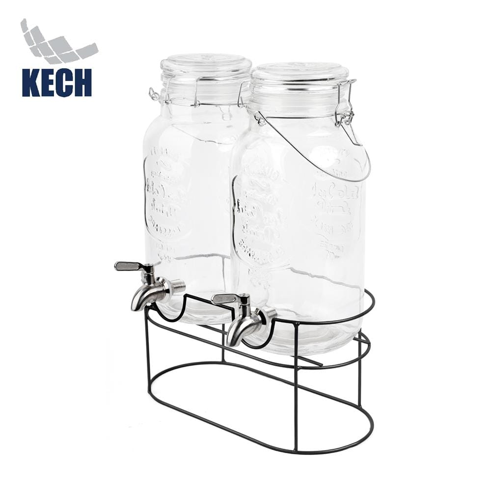 ขวดโหลแก้วมีก๊อกฝาสปริง KECH 3.8 ลิตร (2 ชิ้น/ชุด)