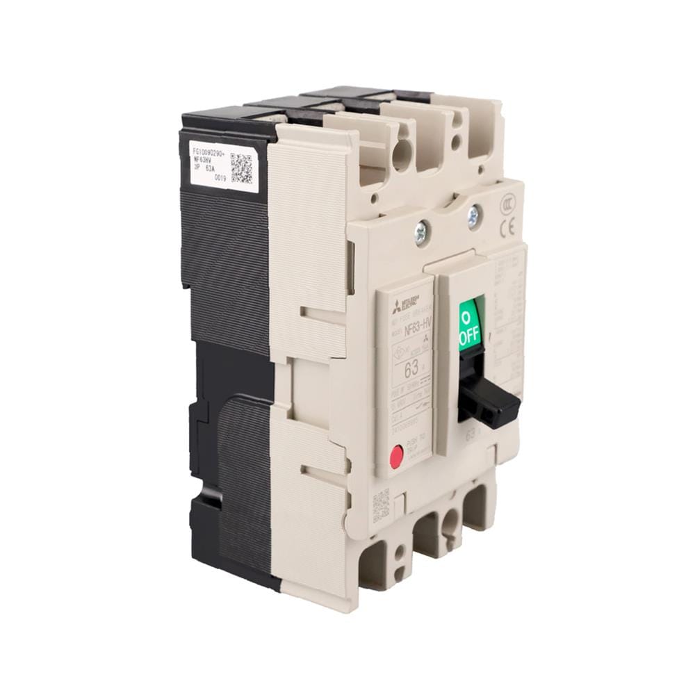 เซอร์กิตเบรกเกอร์ 3 โพล 3 เฟส MITSUBISHI NF63HV 63 แอมป์ 10 KA 380 โวลต์