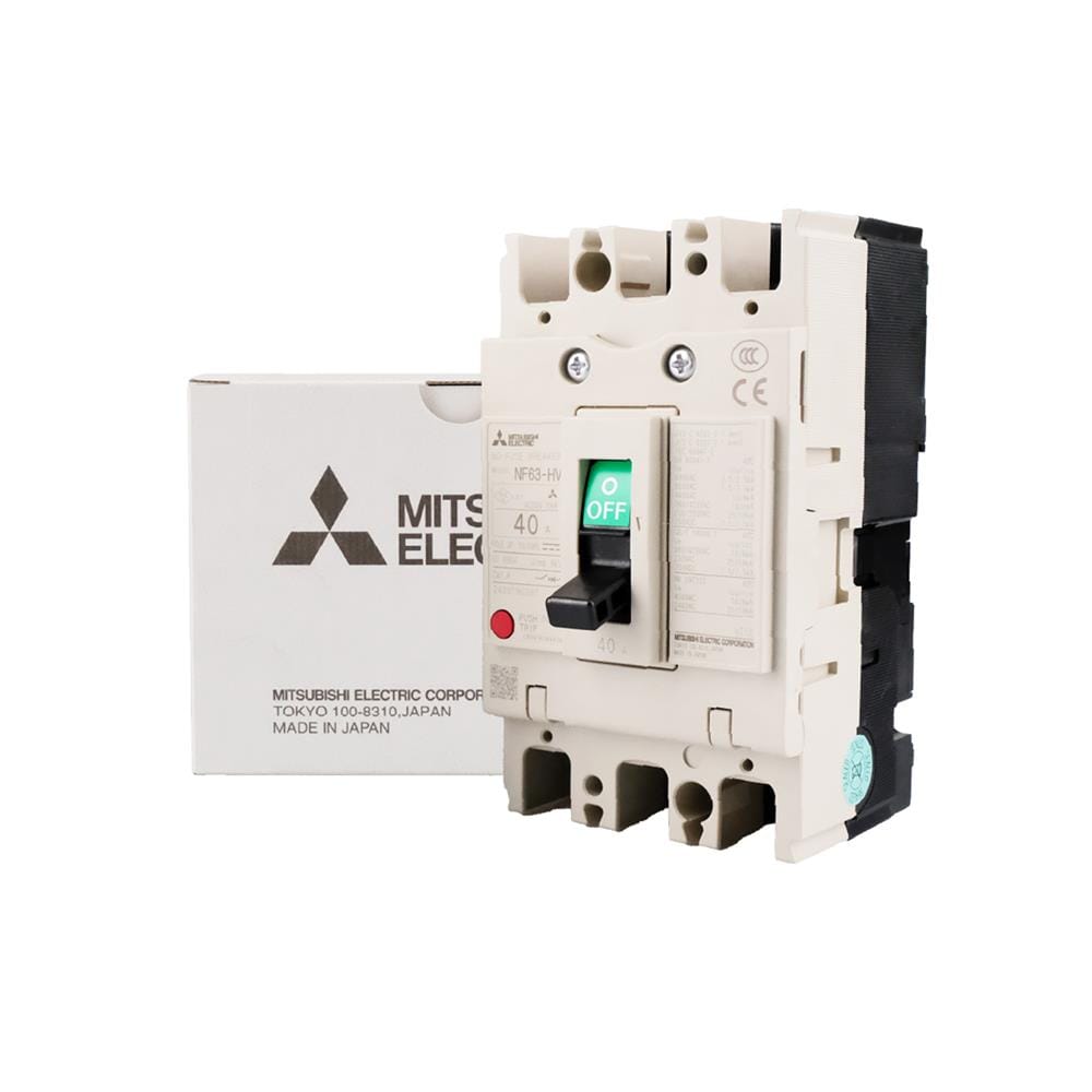 เซอร์กิตเบรกเกอร์ 3 โพล 3 เฟส MITSUBISHI NF63HV 40 แอมป์ 10 KA 380 โวลต์