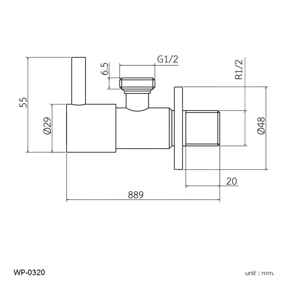วาล์วฝักบัว 1 ทาง WS WP-0320