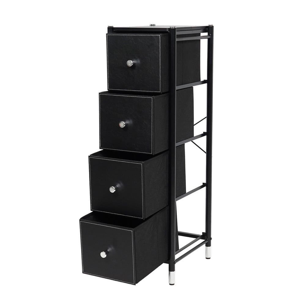 ชั้นลิ้นชักหนัง 4 ชั้น STACKO LUZZO 29X35X98.7 ซม. สีดำ