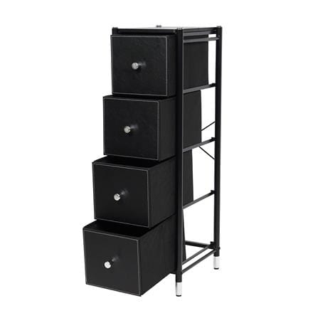 ชั้นลิ้นชักหนัง 4 ชั้น STACKO LUZZO 29X35X98.7 ซม. สีดำ_3