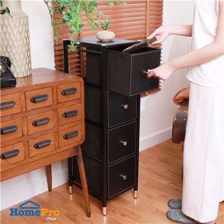 ชั้นลิ้นชักหนัง 4 ชั้น STACKO LUZZO 29X35X98.7 ซม. สีดำ_7