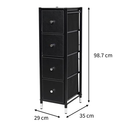 ชั้นลิ้นชักหนัง 4 ชั้น STACKO LUZZO 29X35X98.7 ซม. สีดำ_10