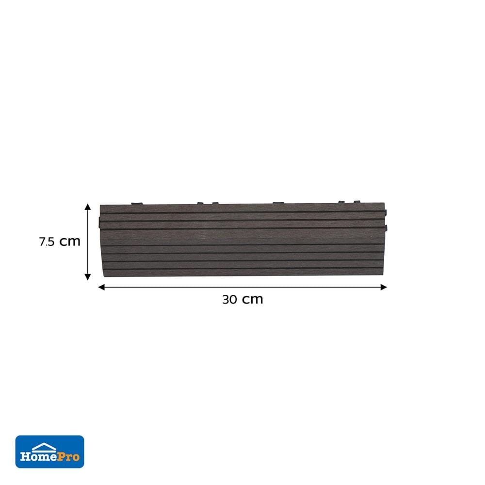 ตัวจบทางเท้า WPC ลายตรง SPRING 30X7.5 ซม. สีดาร์คคอฟฟี่