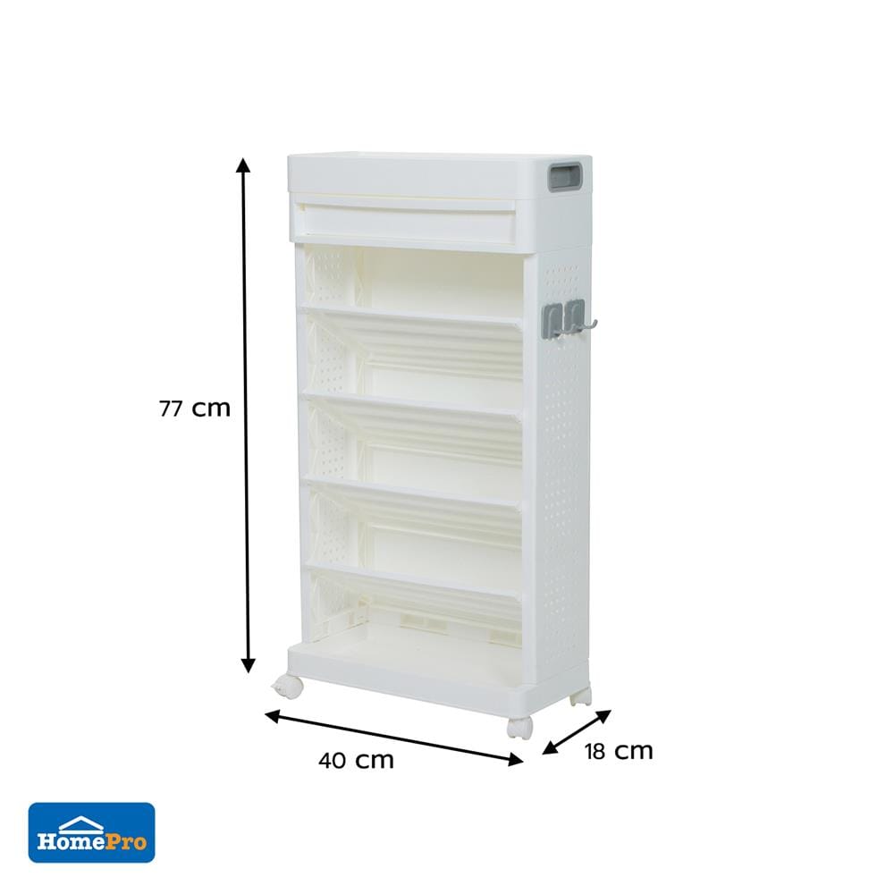 ชั้นวางหนังสือ 5 ชั้น STACKO TORI 40X18X77 ซม. สีขาว