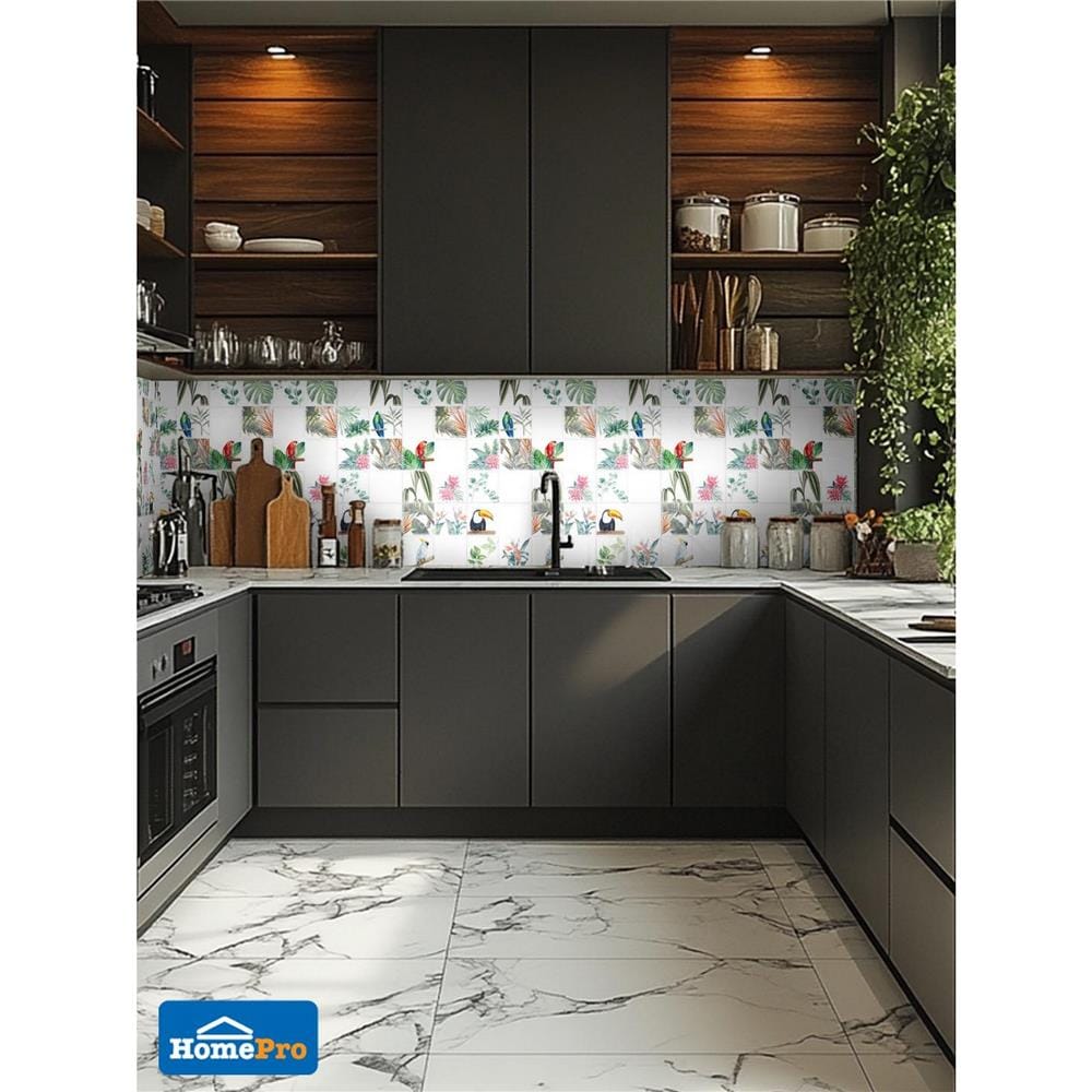 กระเบื้องผนัง 30x60 ซม. DURAGRES แพรอท ไวท์ เดคอร์ A 0.9 ตร.ม.
