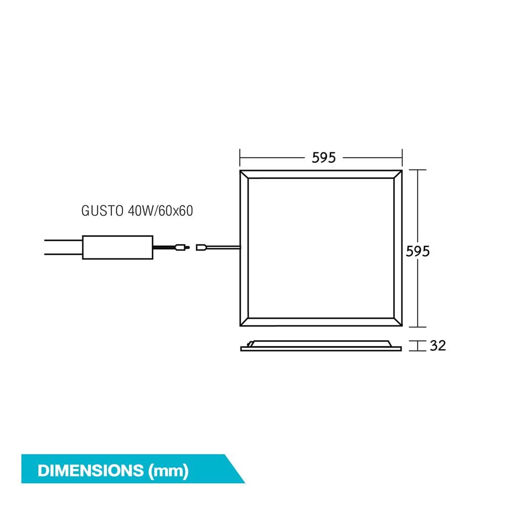 โคมฝังฝ้า LED BEC PANEL GUSTO 40 วัตต์ 60X60 ซม. DAYLIGHT