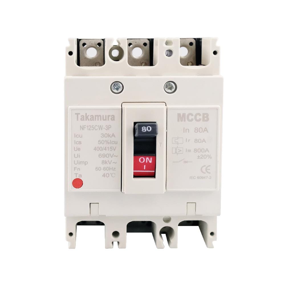 เซอร์กิตเบรกเกอร์ 3 โพล 3 เฟส TAKAMURA TNF125CW 80 แอมป์ 10 KA 380V