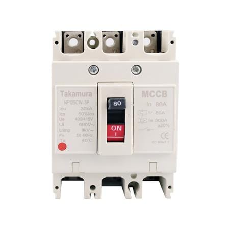 เซอร์กิตเบรกเกอร์ 3 โพล 3 เฟส TAKAMURA TNF125CW 80 แอมป์ 10 KA 380V_0