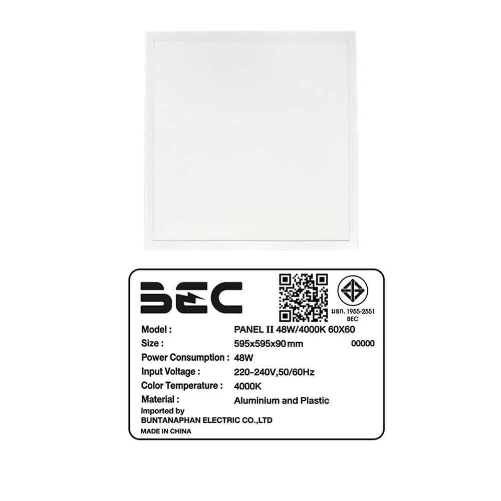 โคมฝังฝ้า LED BEC PANEL II 48 วัตต์ 60x60 ซม. COOL WHITE