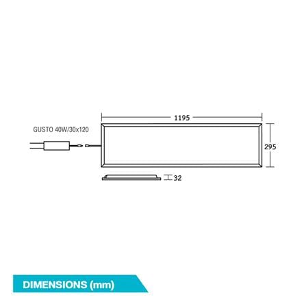 โคมฝังฝ้า LED BEC PANEL GUSTO 40 วัตต์ 30X120 ซม. DAYLIGHT_4