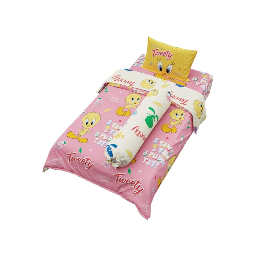 ชุดผ้าปูที่นอน 3.5 ฟุต (ชุด 4 ชิ้น) PREMIER SATIN TWEETYS FJ007