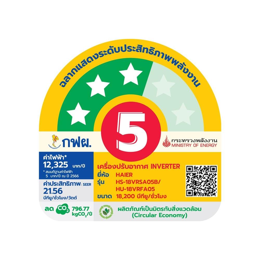 แอร์ผนัง HAIER HSU-18VRSA05B 18200 บีทียู อินเวอร์เตอร์