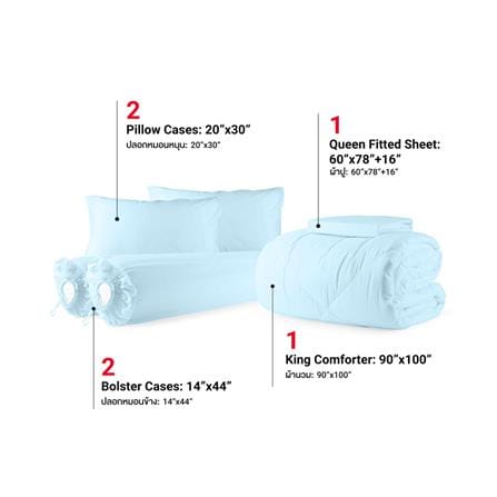 ชุดผ้าปูที่นอน 5 ฟุต (ชุด 6 ชิ้น) FROLINA COTTON BREEZE CBSF004_2
