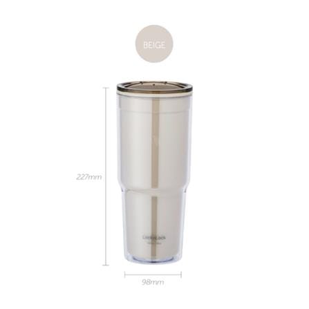 แก้วน้ำพลาสติก 900 มล. LOCKNLOCK DOUBLEWALL COLD CUP สีเบจ_6