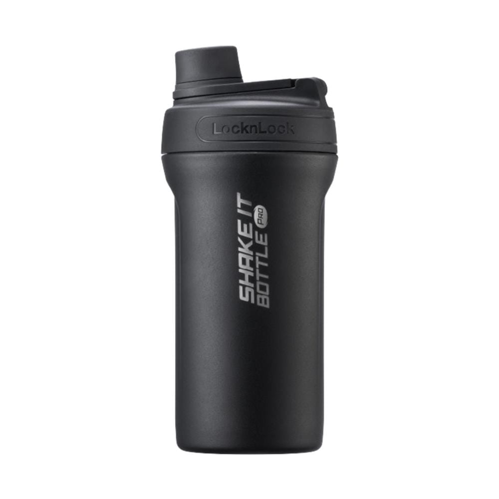 กระติกสุญญากาศ 0.65 ลิตร LOCKNLOCK SHAKE IT BOTTLE PRO STAINLESS สีดำ