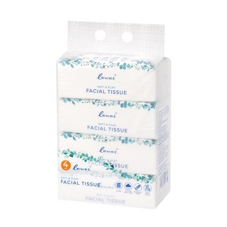 กระดาษเช็ดหน้า LOVER HANDS SOFT & SILKY 70 แผ่น (แพ็ก 4 ห่อ)_0