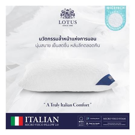 หมอนหนุน เมมโมรี่โฟม LOTUS ITALIAN MICRO VISCO 2.0 18x27 นิ้ว สีขาว_3