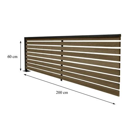 รั้วบังตาโปร่ง SUNSHIELD S90 SET-B 0.6x2 ม. สีวอลนัท_5