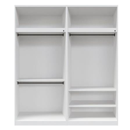 ตู้เสื้อผ้า 4 บานเปิด SB FURNITURE WARDROBE PLUS 59060308 200 ซม. สีขาว_1