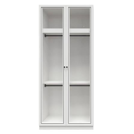 ตู้เสื้อผ้า 2 บานเปิด SB FURNITURE WARDROBE PLUS 59060307 100 ซม. สีขาว_0