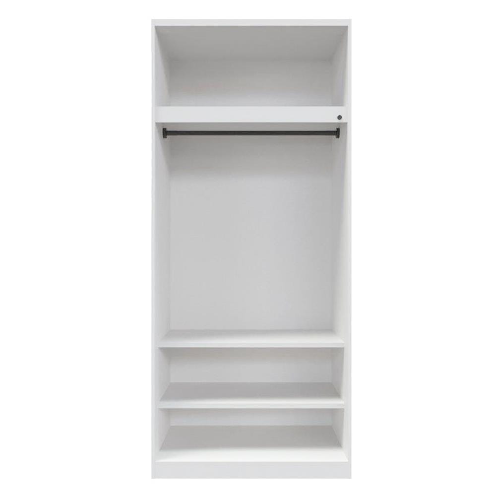 ตู้เสื้อผ้า 2 บานเปิด SB FURNITURE WARDROBE PLUS 59060305 100 ซม. สีขาว