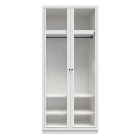 ตู้เสื้อผ้า 2 บานเปิด SB FURNITURE WARDROBE PLUS 59060305 100 ซม. สีขาว_0