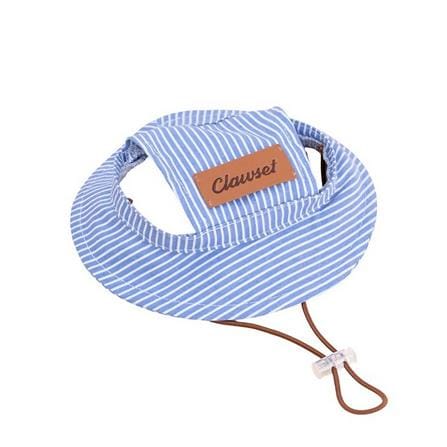 หมวกสัตว์เลี้ยง CLAWSET DENIM ลายทาง ไซซ์ 2XL สีฟ้า_0