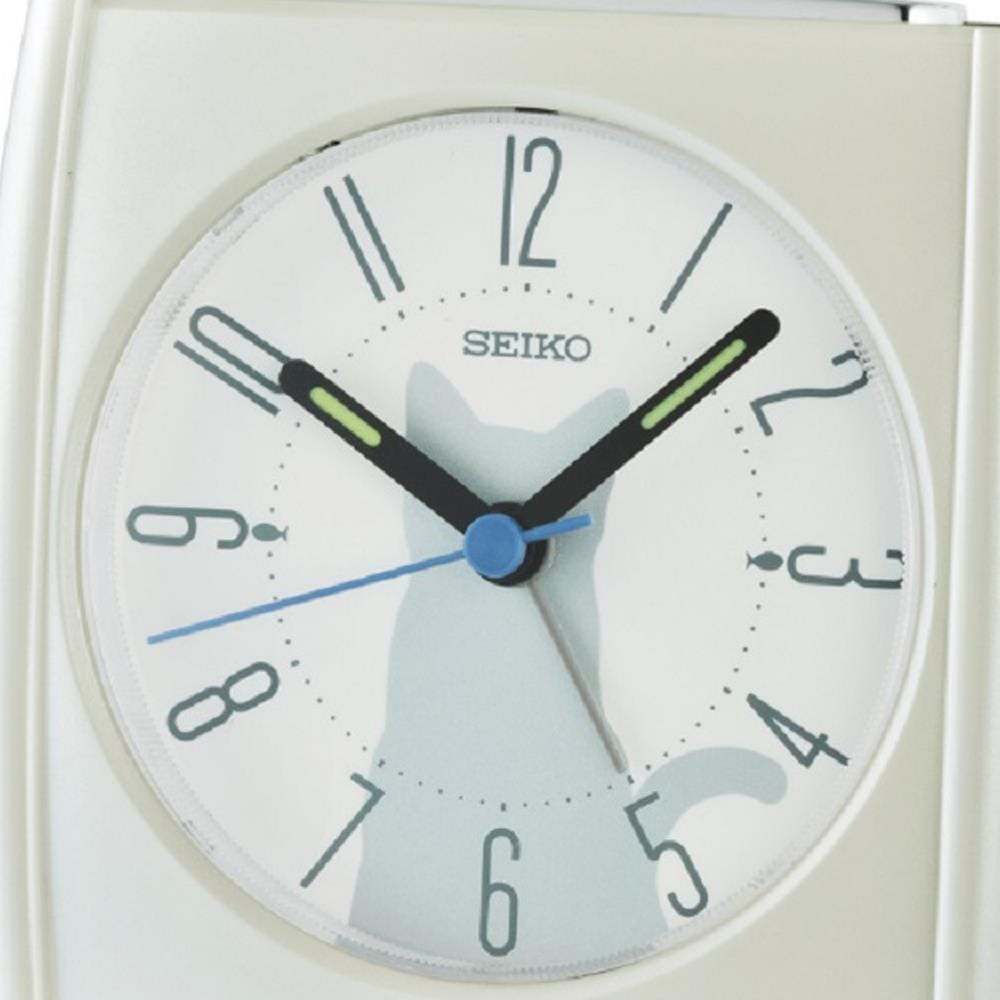 นาฬิกาปลุก SEIKO CLOCKS QHE209W 3.3X3.5 นิ้ว สีขาว
