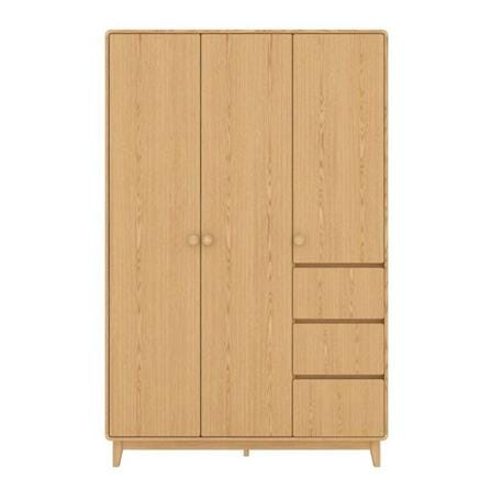ตู้เสื้อผ้า 3 บานเปิด SB FURNITURE 19217667 148 ซม. สี MONACO OAK_0