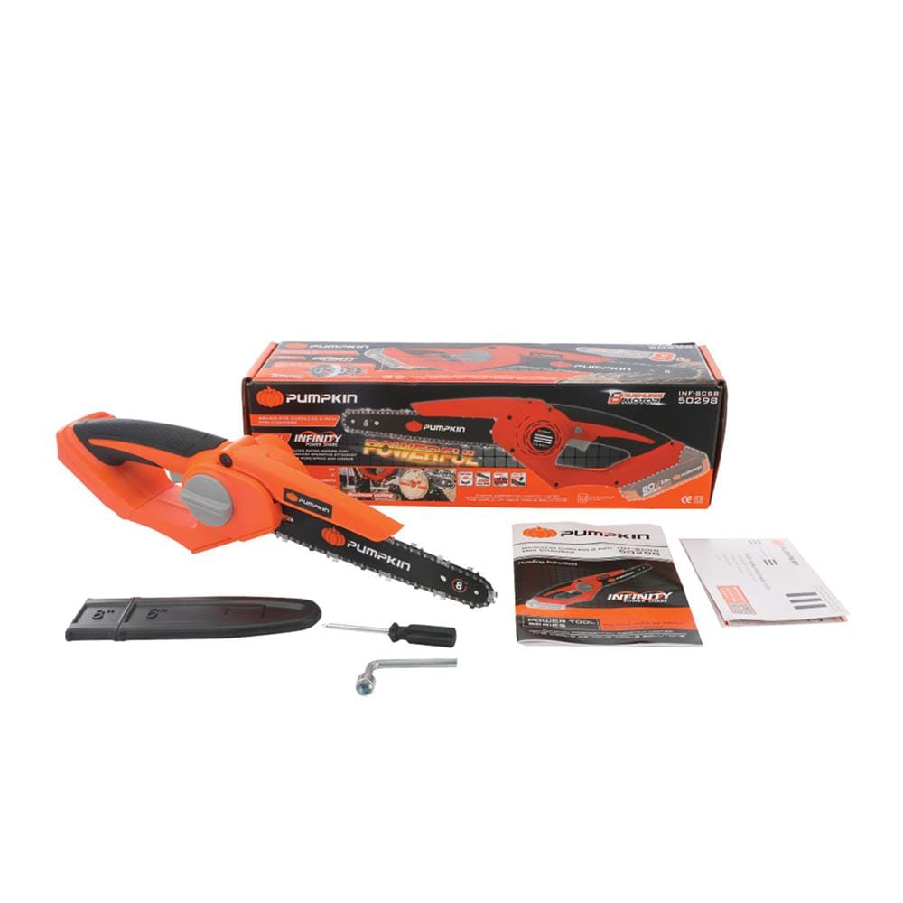 เลื่อยโซ่ไร้สาย (เฉพาะเครื่อง) PUMPKIN INF-8CSB 8 นิ้ว 20 โวลต์