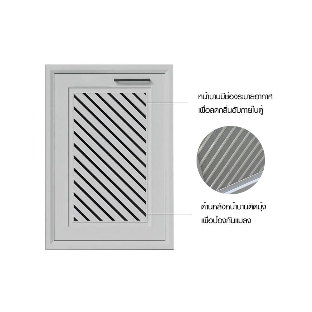 บานซิงค์เดี่ยว CABIN HARPER 45.5x65.5 ซม. สีเทา