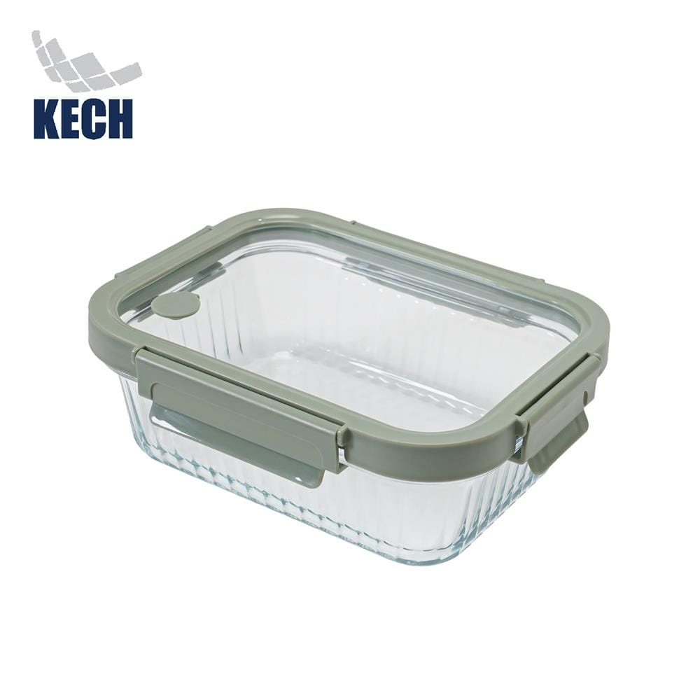 กล่องอาหารแก้วเหลี่ยม KECH RENA 1.05 ลิตร สีเทา_1