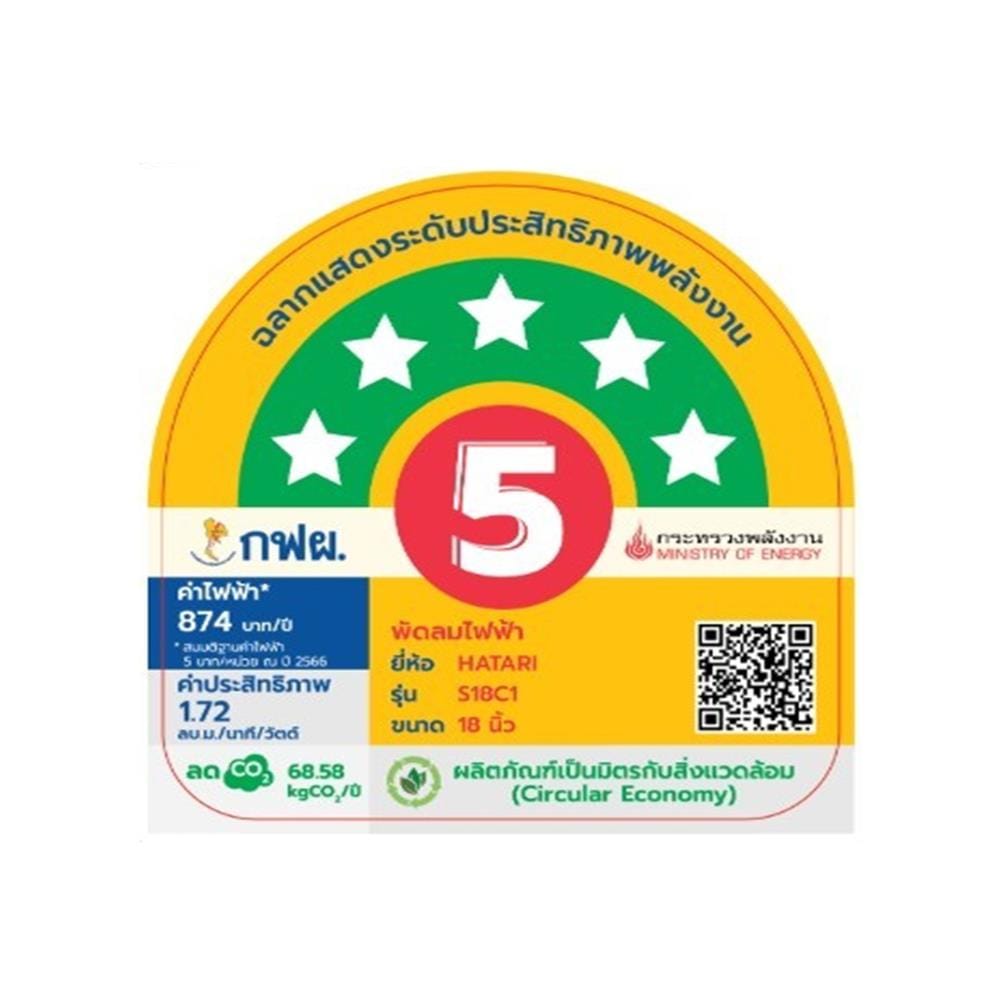 พัดลมสไลด์ 18 นิ้ว HATARI S18C1 สีม่วง