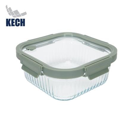 กล่องอาหารแก้วเหลี่ยม KECH RENA 1.1 ลิตร สีเทา_0