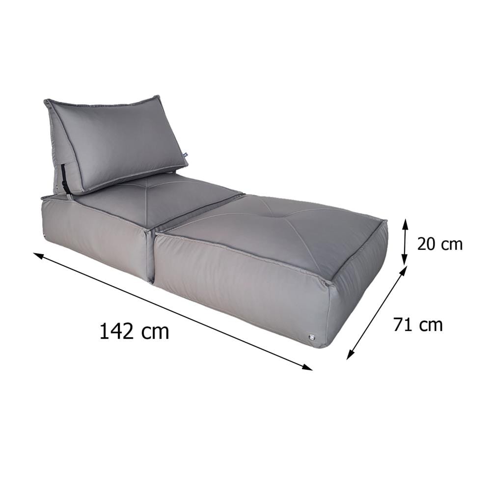 เบาะรองนั่ง HOME LIVING STYLE COLONY 28X56 นิ้ว สีเทา