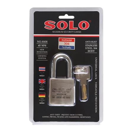 กุญแจลูกปืน SOLO 8808-45 45 มม. สีสเตนเลส_5