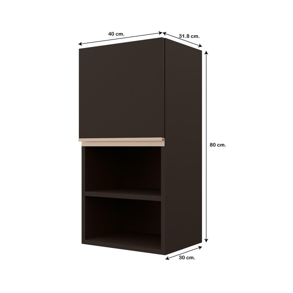 ตู้แขวนเดี่ยวเรียบช่องโล่ง S1 JUPITER JUVENTAS 40x80 ซม. สีน้ำตาล