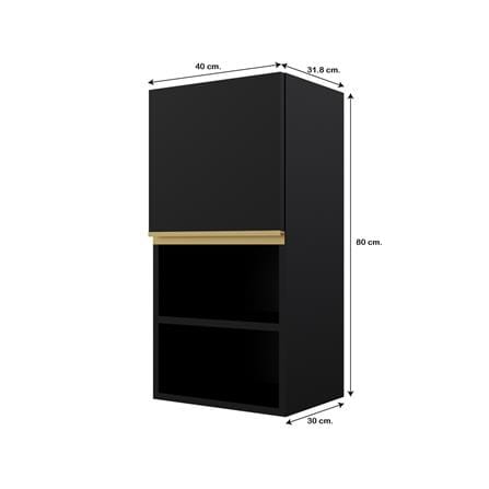 ตู้แขวนเดี่ยวเรียบช่องโล่ง S1 JUPITER JUVENTAS 40x80 ซม. สีดำ_4